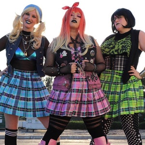 New Colors! Plaid Pleated Skirt - With Pockets