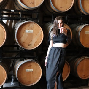 Long Elastic Waist Skirt with Ultra High Slits