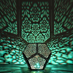 12 Sided Shadow Lamp , Geometric Flower Design , Creates Beautiful Art For Any Room!!!!