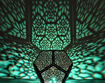 12 Sided Shadow Lamp , Geometric Flower Design , Creates Beautiful Art For Any Room!!!!