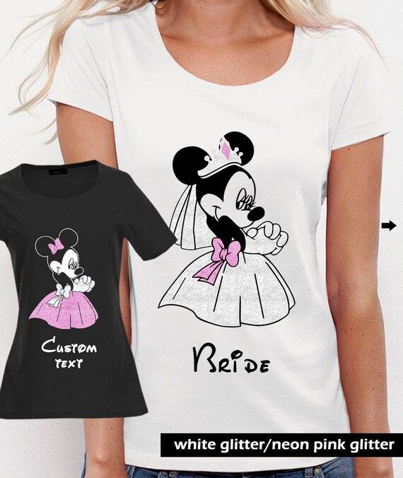 Disney Minnie Bride Party Set Bridesmaid Bridal Bachelorette Etsy