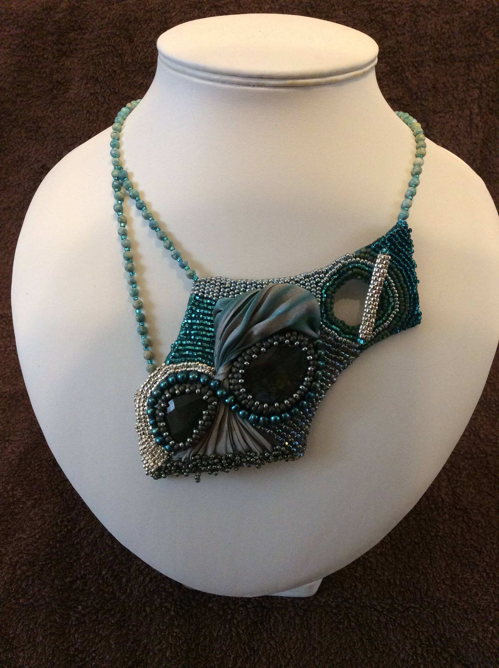 Shibori Silk Ribbon Necklace Etsy