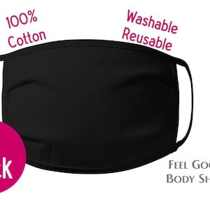 10 Pack Adult Face Masks - Black Adult Face Masks - Washable Reusable Face Masks - 100% Cotton Face Masks - Cloth Face Covers - 3 Layer Mask