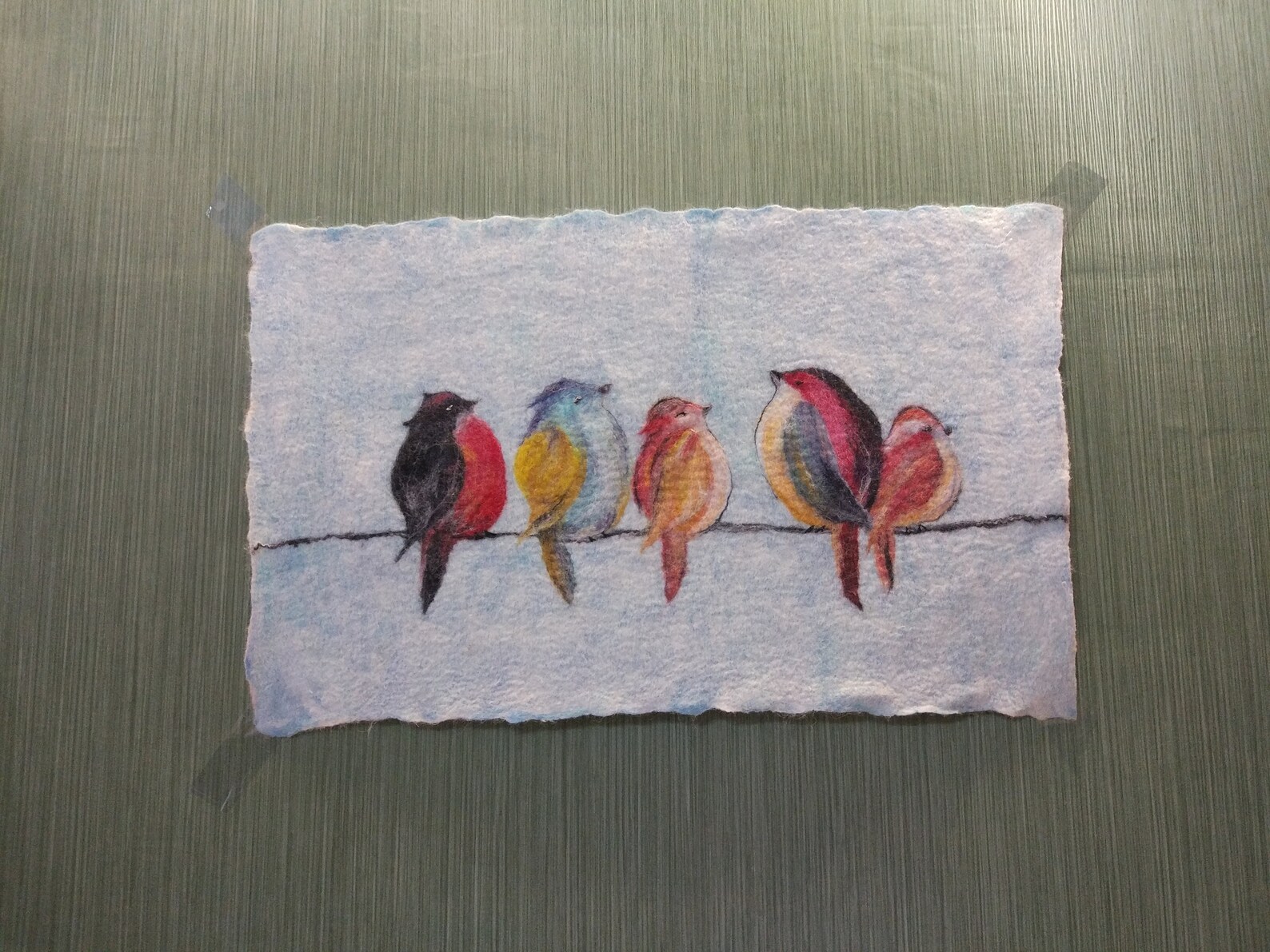 Handmade FELTED. Felt Art. Mural Wall Watercolor Wall Etsy