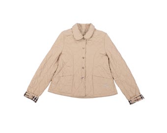 Burberry Quilted Jacket Vintage Kids Girls Beige Nova Check Lined