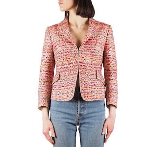 Akris Blazer Jacket Women Multicolor Boucle Cropped Designer US 8 / FR 40