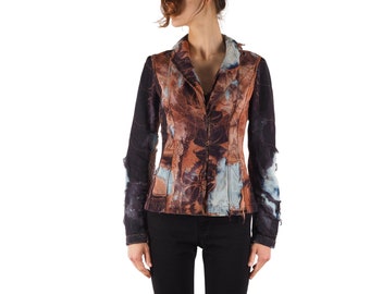 Roberto Cavalli Denim Jacket Vintage F/W 2001 Women Distress Size S / Small
