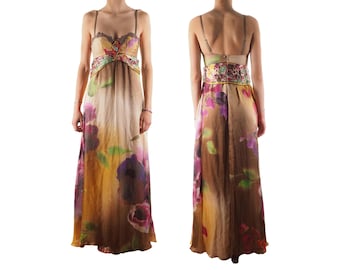 Roberto Cavalli Silk Maxi Gown Dress Vintage Long Summer Evening IT 40 US 6 Small