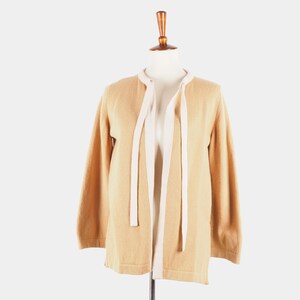 Ballantyne Cardigan Sweater Vintage Women Open Camel Brown M / L Rare