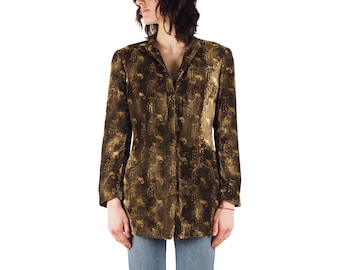 Blazer vintage de terciopelo con estampado botánico para mujer de Giorgio Armani, talla US 6