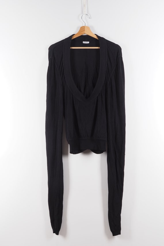 Vintage Azzedine ALAIA Paris Black Long Sleeve To… - image 2