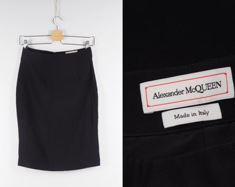 Alexander McQueen McQ Pencil Skirt Women Black Viscose Silk 40
