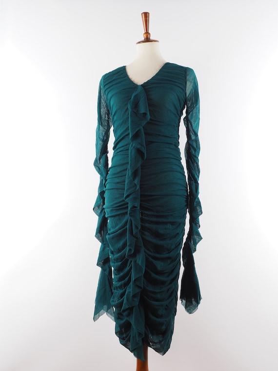 green emerald velvet dress A/W 1995 'Mad Maxette' Collection Green Sleeping Bag Strapless Gown main image 1