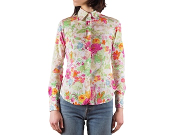 Blusa Etro para mujer, estampado floral, manga larga, talla IT 42/XS/S