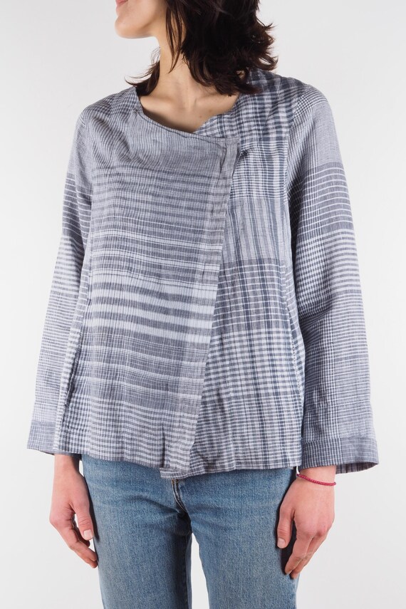 Oversize Mantel Mantel Karomuster Damen Blau Oska Damen Leichte