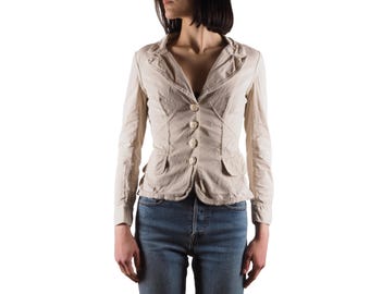 Dolce & Gabbana Blazer Jacket Vintage 90s Women Beige Cotton 40 XS Y2K
