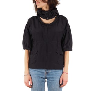 Prada Zip Jacket Vintage Women Black Half Sleeve Lightweight Size IT 40 / US 4