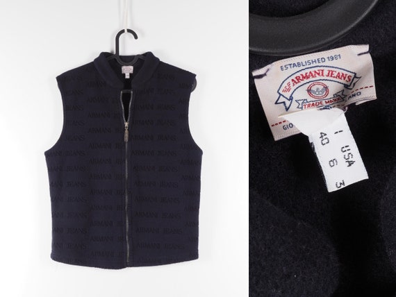 Armani Jeans Vintage Women Logo Fleece Vest Gilet… - image 1