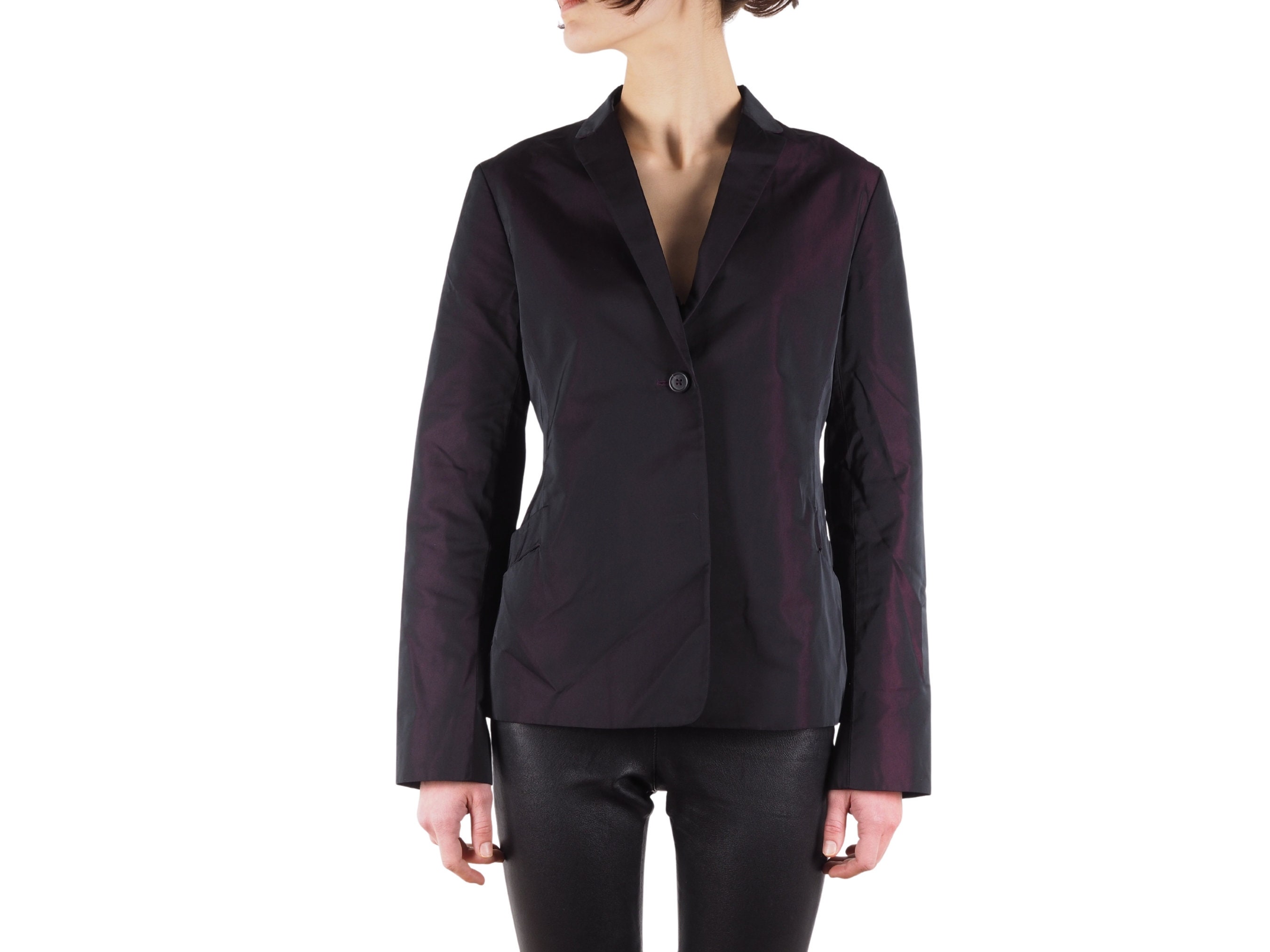 【関税送料無料】JIL SANDER Women Suit Jackets Jil Sander Womens Shimmer Purple Blazer Jacket Size 40 / US8
