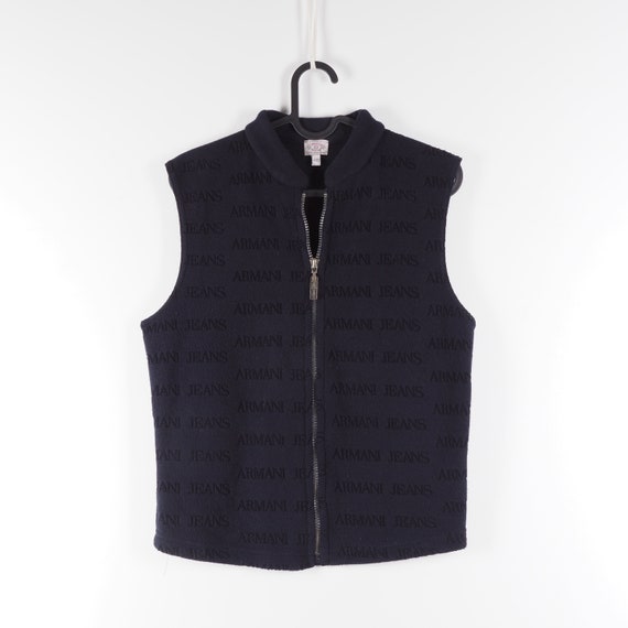 Armani Jeans Vintage Women Logo Fleece Vest Gilet… - image 2