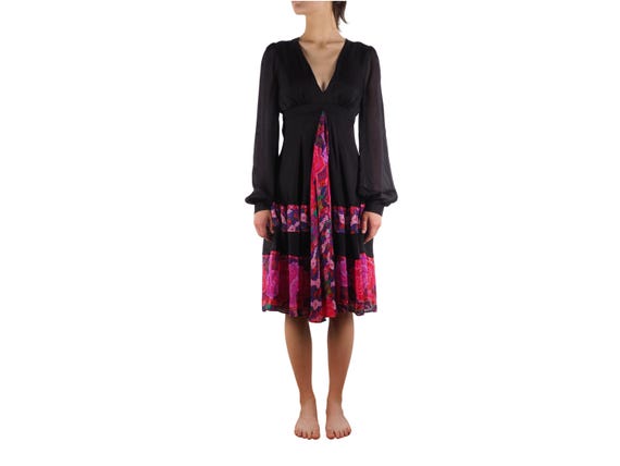 Roberto Cavalli Sheer Silk Dress Vintage 2008 Long Sleeve Size 40 S Small -  Etsy