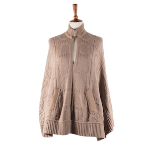 Salvatore Ferragamo Wool Sweater Cardigan Overcoat Leather XS S M Oversized