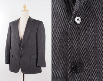 Burberry London Men's Black Gray Classic Wool Sport Coat Blazer Jacket 50 40