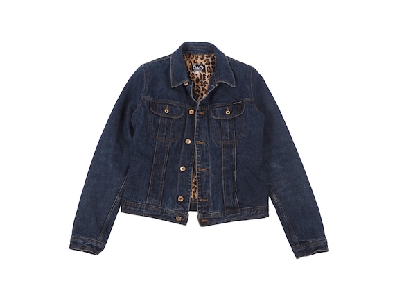 Dolce & Gabbana, Vintage Dolce & Gabbana Denim Jacket Leopard Lined Made in Italy Women's L
