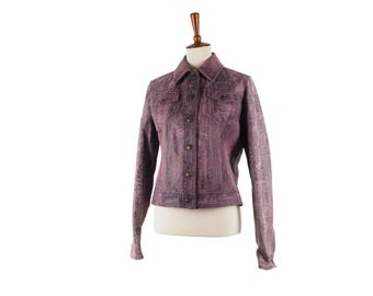 Vintage Versace Jeans Couture Leather Jacket, 90s Rare, Women's L