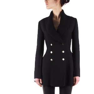 Alexander McQueen Knit Jacket Authentic Vintage Women Black Wool Size XS / S