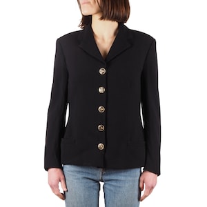 Versace Istante Blazer Jacket Vintage Women Black Size IT 42