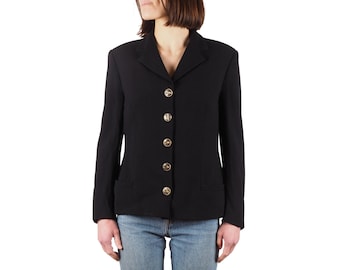 Versace Istante Blazer Jacket Vintage Women Black Size IT 42