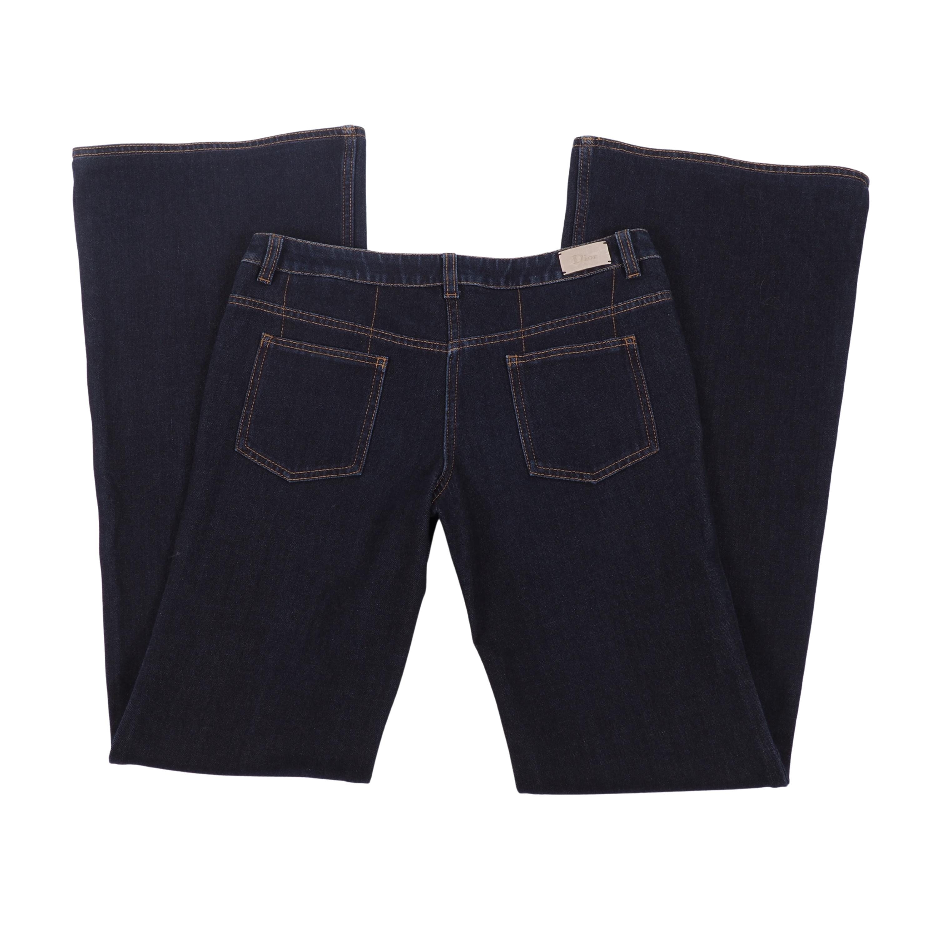 Christian Dior Vintage Flare Denim Jeans - Dark Wash Low Rise (US