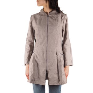 Sarah Pacini Mantel Jacke Damen Avantgarde Hellbeige Zip Größe S / Small