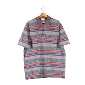 Missoni Sport Polo Shirt Vintage 90s Men Multicolor Striped L / Large