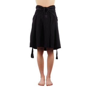 Alexander McQueen Silk Tie Waist Skirt Vintage Women Black Knee Length IT 38