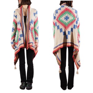 Ralph Lauren zuidwestelijk geometrisch damesvest kwastjes Azteken maat S/M