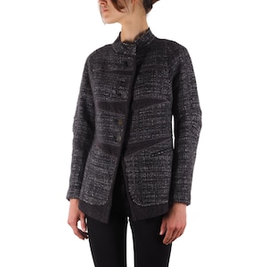 Chaqueta de tweed gris de estilo vanguardista para mujer, talla S, de Marithe Francois Girbaud Vintage