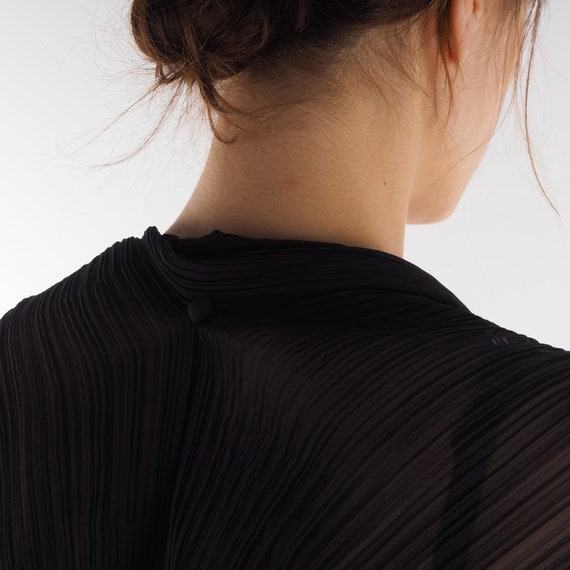 Issey Miyake FETE Vintage Women Black Pleats Blou… - image 5