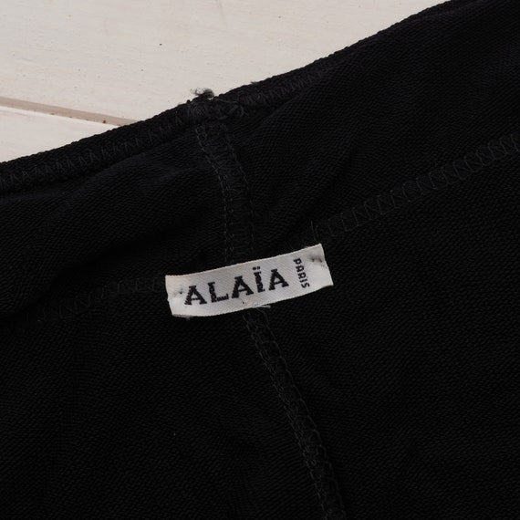 Vintage Azzedine ALAIA Paris Black Long Sleeve To… - image 3