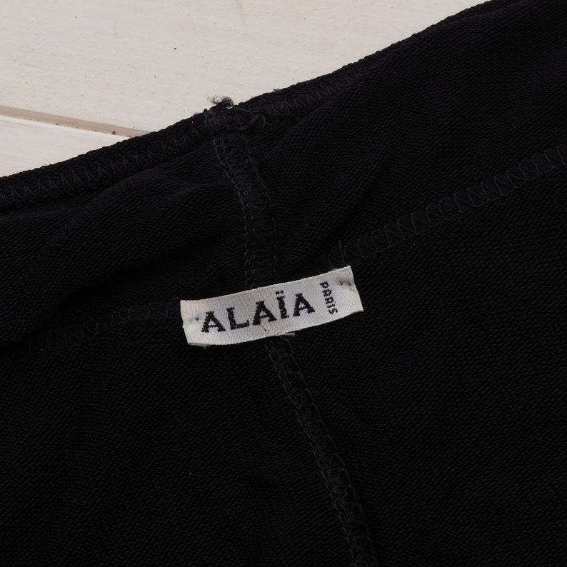 Vintage Azzedine ALAIA Paris Black Long Sleeve Top Blouse L Large 80s Ultra Rare image 3