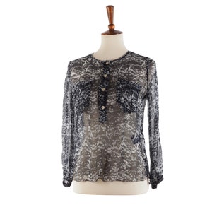 Isabel Marant Etoile Blouse Top Women Silk Sheer Boho FR 38
