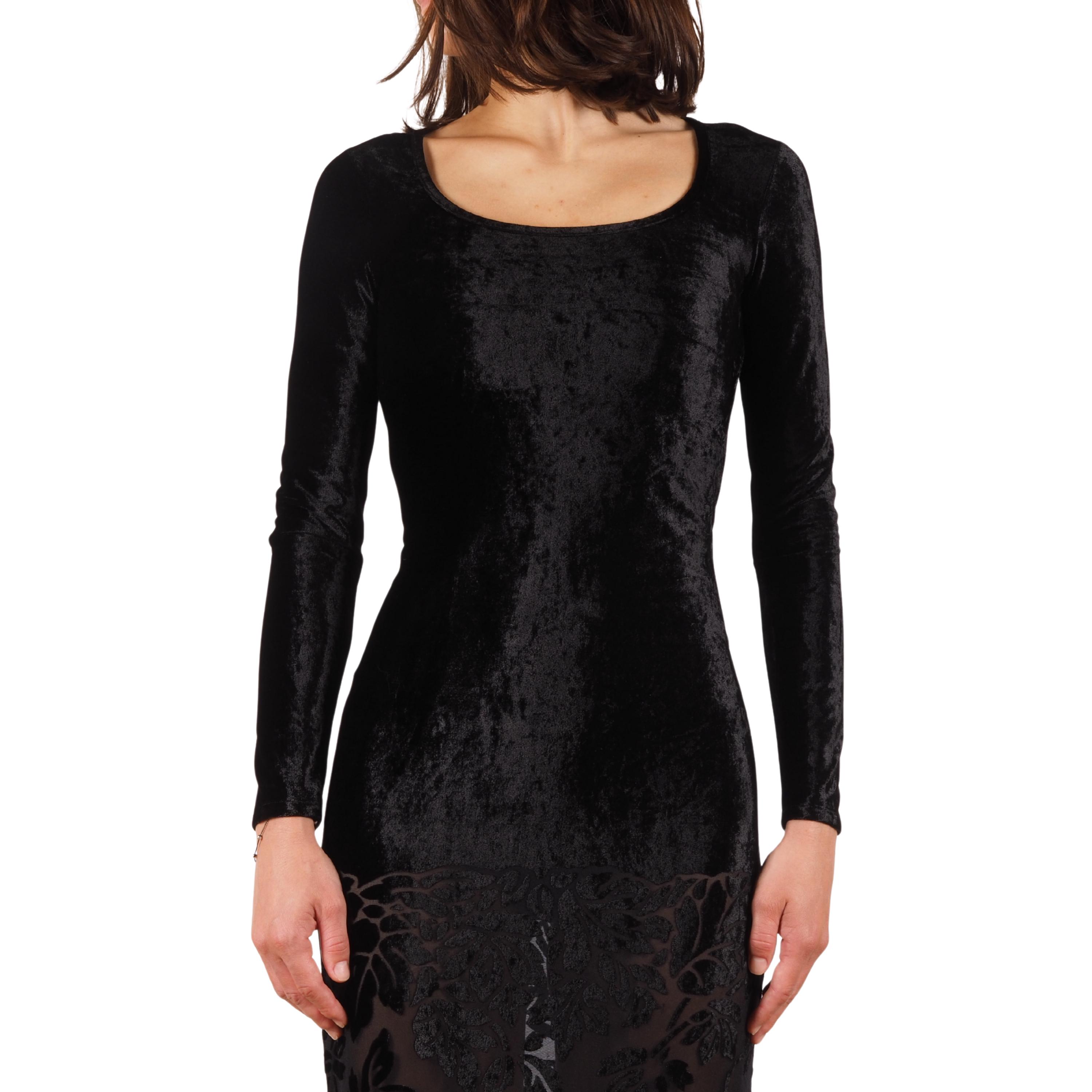 black velvet kenzo dress Kenzo Dress Black Velvet Mesh Sheer Panel Bodycon Midi Vintage Women S / US  4