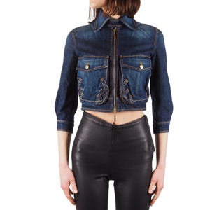 Roberto Cavalli Denim Jacket Vintage Women Blue Cropped Jean Size IT 38 / US 2
