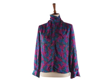 Blusa sofisticada Pendleton, camisa vintage para mujer, estilo campestre, con estampado floral, tallas S/M