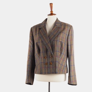 Karl Lagerfeld Jacket Blazer Vintage Women Tweed Wool UK 16 US 14 L XL 70s 80s