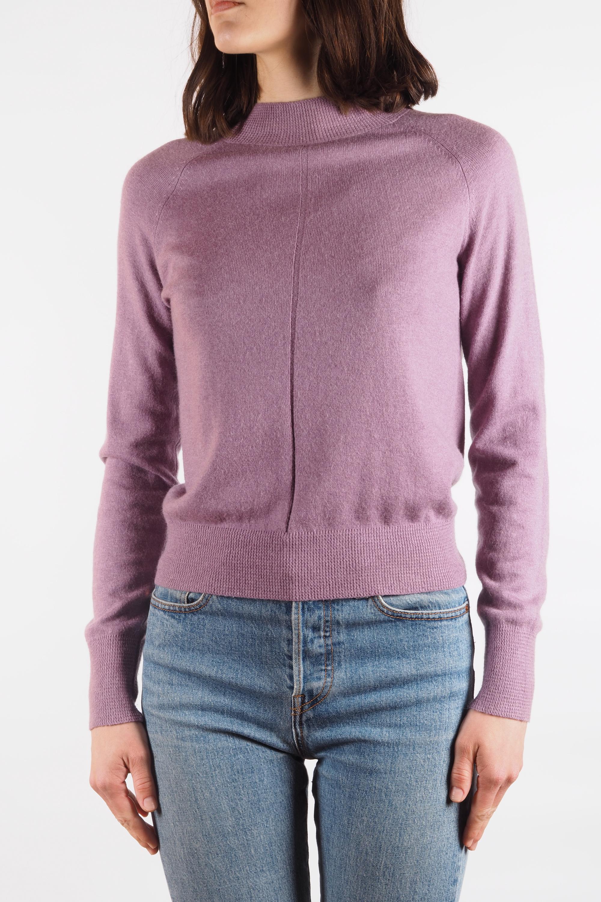 Prada Wool Sweater Vintage Women Purple Minimalist Mock Neck Size