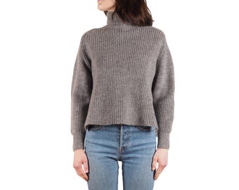 Isabel Marant Étoile Sweater Vintage Women Grey Wool Alpaca Ribbed Turtleneck FR 36
