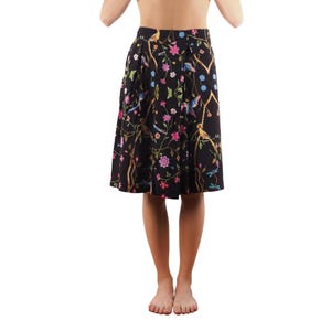 Roberto Cavalli Class Skirt Vintage Women Floral Print Black 42 US 8 S / M