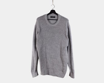 AllSaints Sweater Men Chunky Knit Gray Knitwear Jumper M Medium